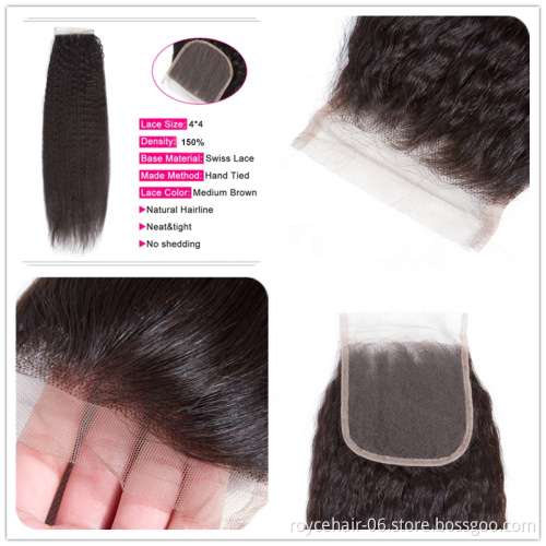 Peruvian Hair  Brazilian Deep Wave Transparent Lace Closure With Highlighted Invisible Closure